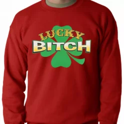 Bewild St.Patricks Day Lucky B*tch Irish Shamrock Crewneck 14 Bewild St.Patricks Day Lucky B*tch Irish Shamrock Crewneck