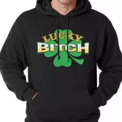 Bewild St.Patricks Day Lucky B*tch Irish Shamrock Hoodie