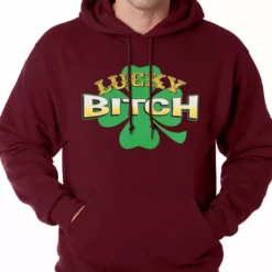 Bewild St.Patricks Day Lucky B*tch Irish Shamrock Hoodie