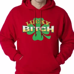 Bewild St.Patricks Day Lucky B*tch Irish Shamrock Hoodie