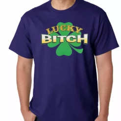 Bewild St.Patricks Day Lucky B*tch Irish Shamrock Mens T-shirt