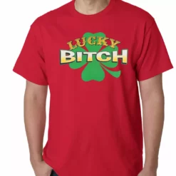 Bewild St.Patricks Day Lucky B*tch Irish Shamrock Mens T-shirt