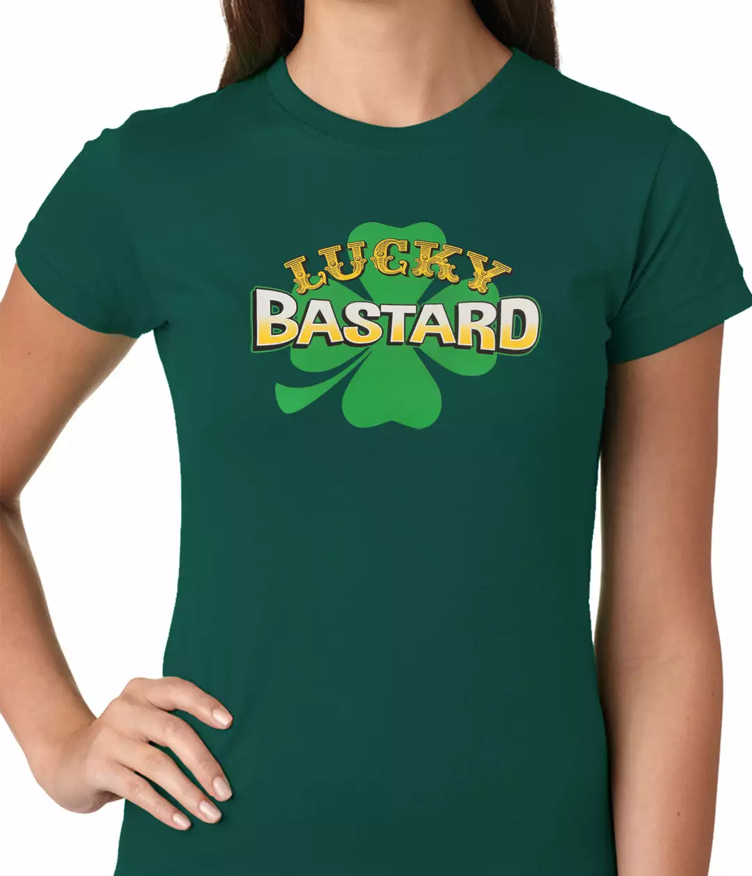 Bewild Lucky Bastard Irish Shamrock Girls T-shirt 3 Bewild Lucky Bastard Irish Shamrock Girls T-shirt