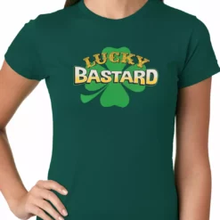 Bewild Lucky Bastard Irish Shamrock Girls T-shirt
