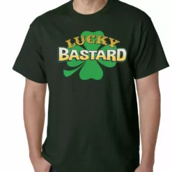 Bewild Lucky Bastard Irish Shamrock Mens T-shirt