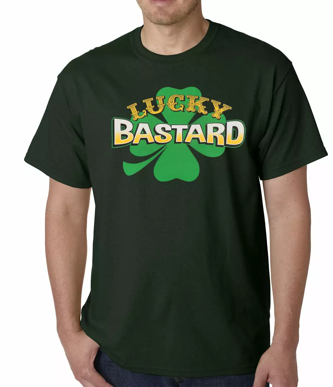 Bewild Lucky Bastard Irish Shamrock Mens T-shirt 4 Bewild Lucky Bastard Irish Shamrock Mens T-shirt