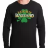 Bewild St.Patricks Day Lucky Bastard Irish Shamrock Thermal Shirt
