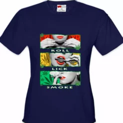 Bewild Marijuana Girl Roll Lick Smoke Girl's T-Shirt Cool Funny & Offensive