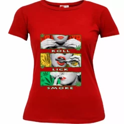 Bewild Marijuana Girl Roll Lick Smoke Girl's T-Shirt Cool Funny & Offensive