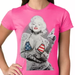 Bewild Marilyn Flag Bikini Girls T-shirt Cool Funny & Offensive