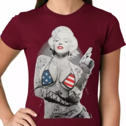 Bewild Marilyn Flag Bikini Girls T-shirt Cool Funny & Offensive