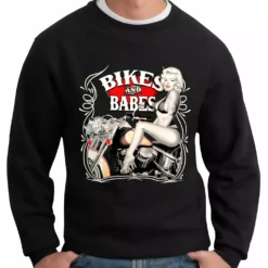 Bewild Biker Style Marilyn Monroe Bikes And Babes Crewneck Sweatshirt