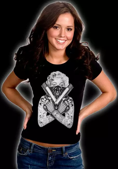 Bewild Marilyn Monroe "Gangster" Girls T-Shirt Cool Funny & Offensive 5 Bewild Marilyn Monroe "Gangster" Girls T-Shirt Cool Funny & Offensive