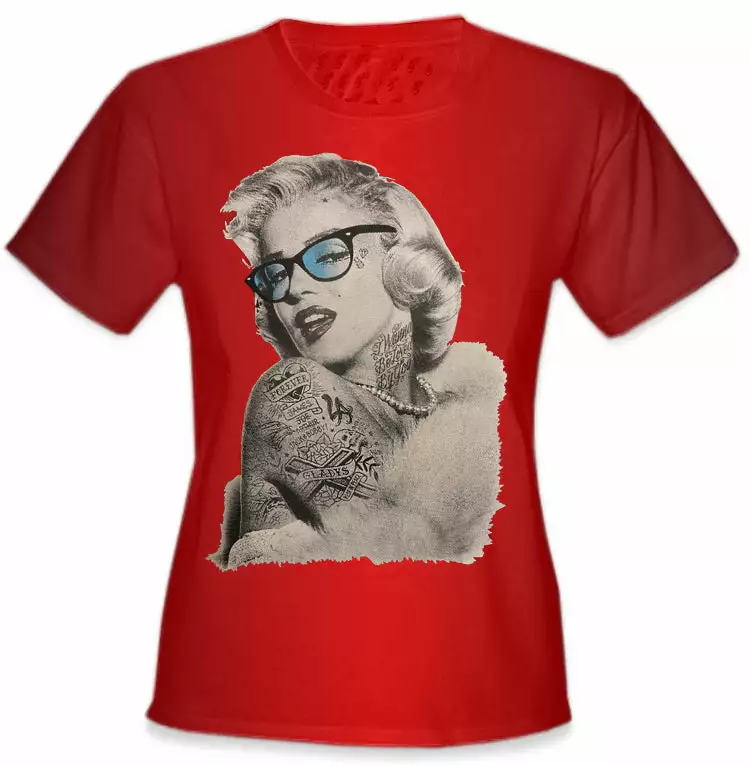 Bewild Marilyn Monroe Retro Tattoo Girl's T-Shirt 7 Bewild Marilyn Monroe Retro Tattoo Girl's T-Shirt