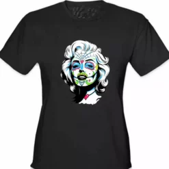 Bewild Cool Funny & Offensive Marilyn Monroe Sugar Skull Face Girl's T-Shirt