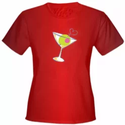 Bewild Cool Funny & Offensive Martini Glass Girls T-Shirt