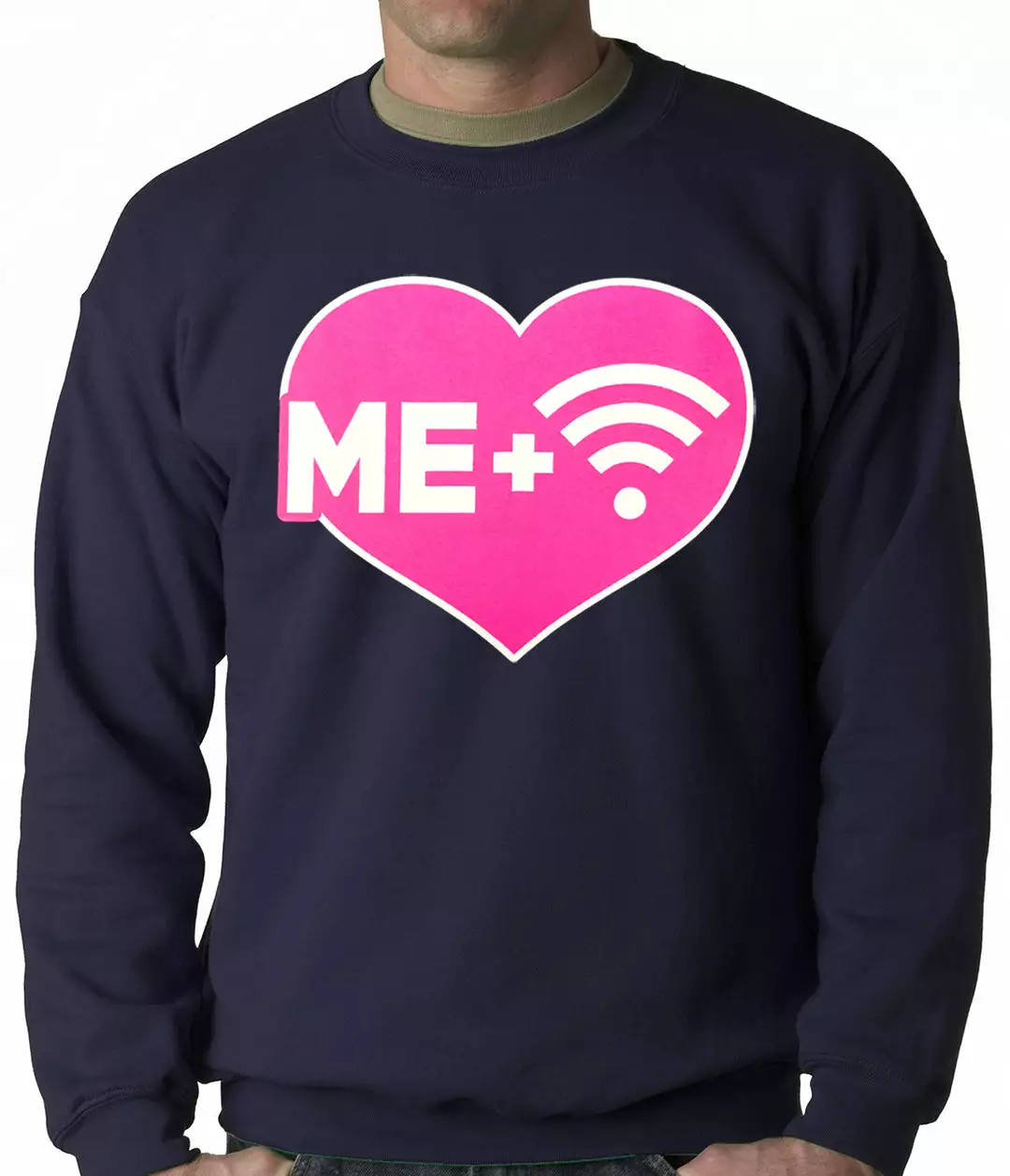 Bewild Me + Wifi = <3 Adult Crewneck Cool Funny & Offensive 8 Bewild Me + Wifi = <3 Adult Crewneck Cool Funny & Offensive