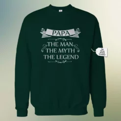 Bewild Mens Papa - The Man, The Myth, The Legend Fathers Day Adult Crewneck