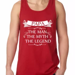 Bewild Mens Papa - The Man, The Myth, The Legend Fathers Day Tank Top