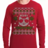 Bewild Holiday Prints Meowy Christmas - “Cool Cat With Glasses” Ugly Christmas Thermal Shirt