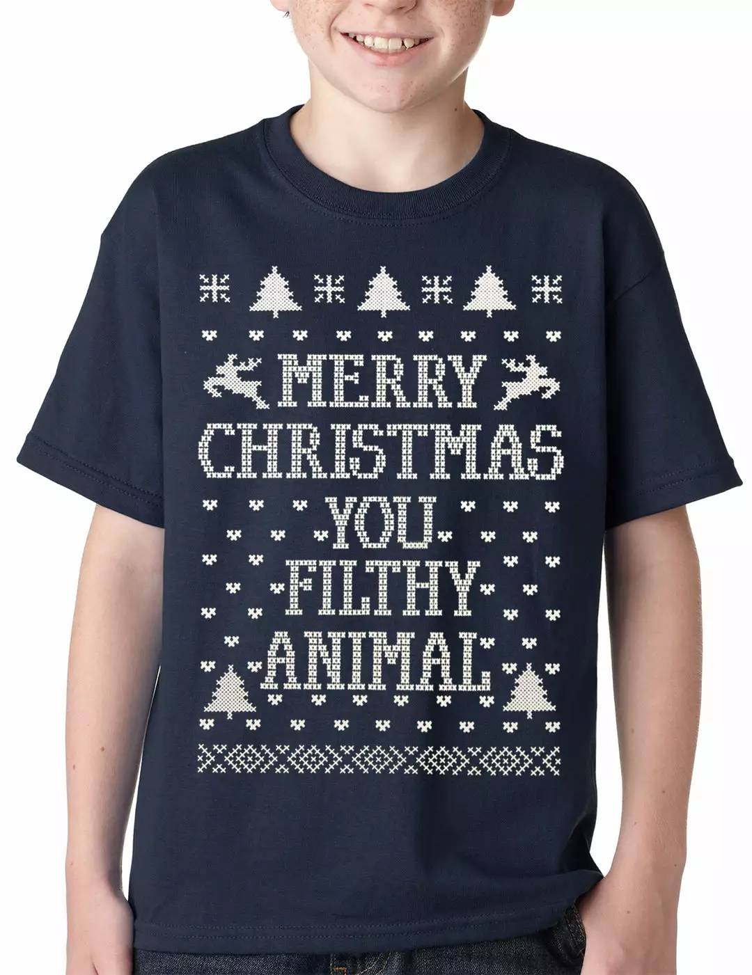 Bewild Holiday Prints Merry Christmas You Filthy Animal Kids T-Shirt 7 Bewild Holiday Prints Merry Christmas You Filthy Animal Kids T-Shirt