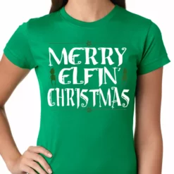 Bewild Merry Elfin' Christmas Funny Girls T-shirt Holiday Prints
