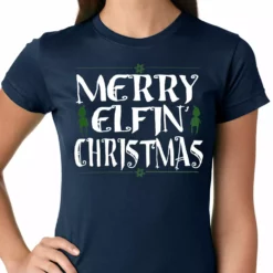 Bewild Merry Elfin' Christmas Funny Girls T-shirt Holiday Prints