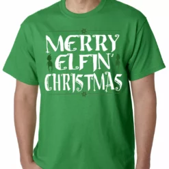 Bewild Merry Elfin' Christmas Funny Mens T-shirt