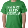 Bewild Merry Elfin' Christmas Funny Mens T-shirt