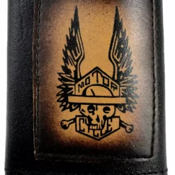 Bewild Motor Cycle Skull And Crossbones Leather Chain Wallet Wallets & Chains