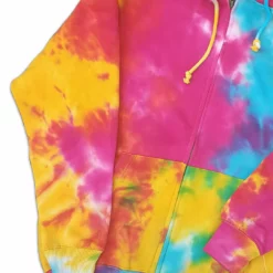 Bewild Multicolor Tie Dye Zip-Up Adult Size Hoodie Sweatshirt With Full Zipper