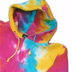 Bewild Multicolor Tie Dye Zip-Up Adult Size Hoodie Sweatshirt With Full Zipper