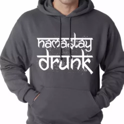 Bewild St.Patricks Day Namastay Drunk Funny Adult Hoodie
