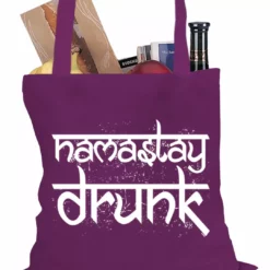 Bewild Holiday Prints Namastay Drunk Funny Tote Bag