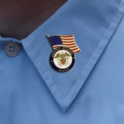 Bewild Navy With Flag Lapel Pin