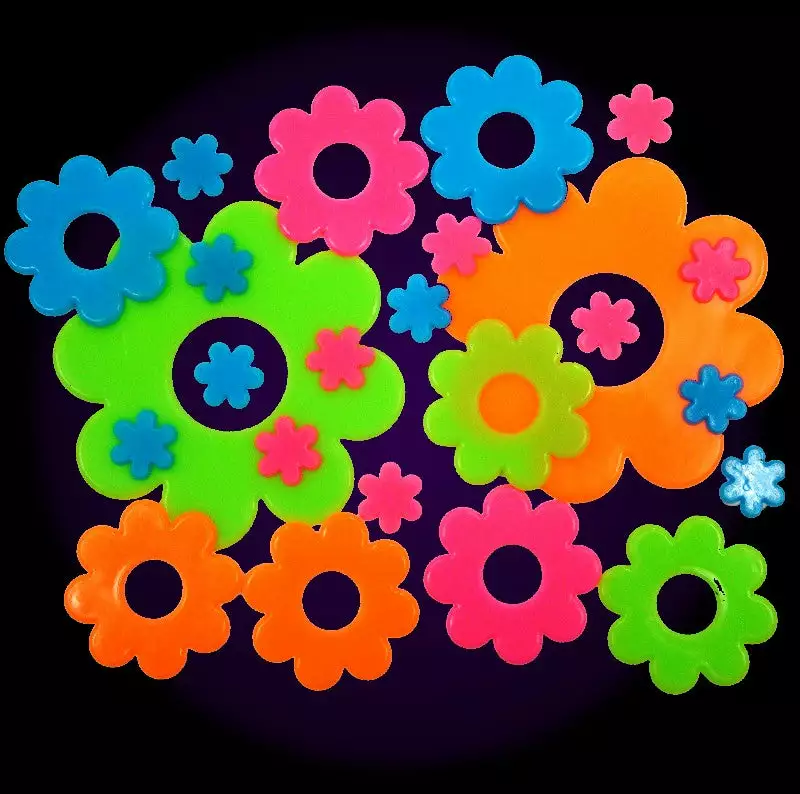 Bewild Neon & Black Light Accessories Neon Groovy Flowers Black Light Reactive Wall Decorations 3 Bewild Neon & Black Light Accessories Neon Groovy Flowers Black Light Reactive Wall Decorations