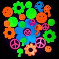 Bewild Neon & Black Light Accessories Neon Groovy Shape Black Light Reactive Wall Decorations