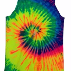 Bewild Neon Rainbow Spiral Tie Dye Tank Top Tie Dye Tops