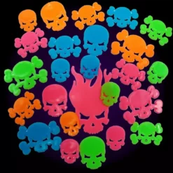 Bewild Neon & Black Light Accessories Neon Skulls Black Light Reactive Wall Decorations