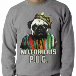 Bewild Notorious Pug Life Adult Crewneck 14 Bewild Notorious Pug Life Adult Crewneck