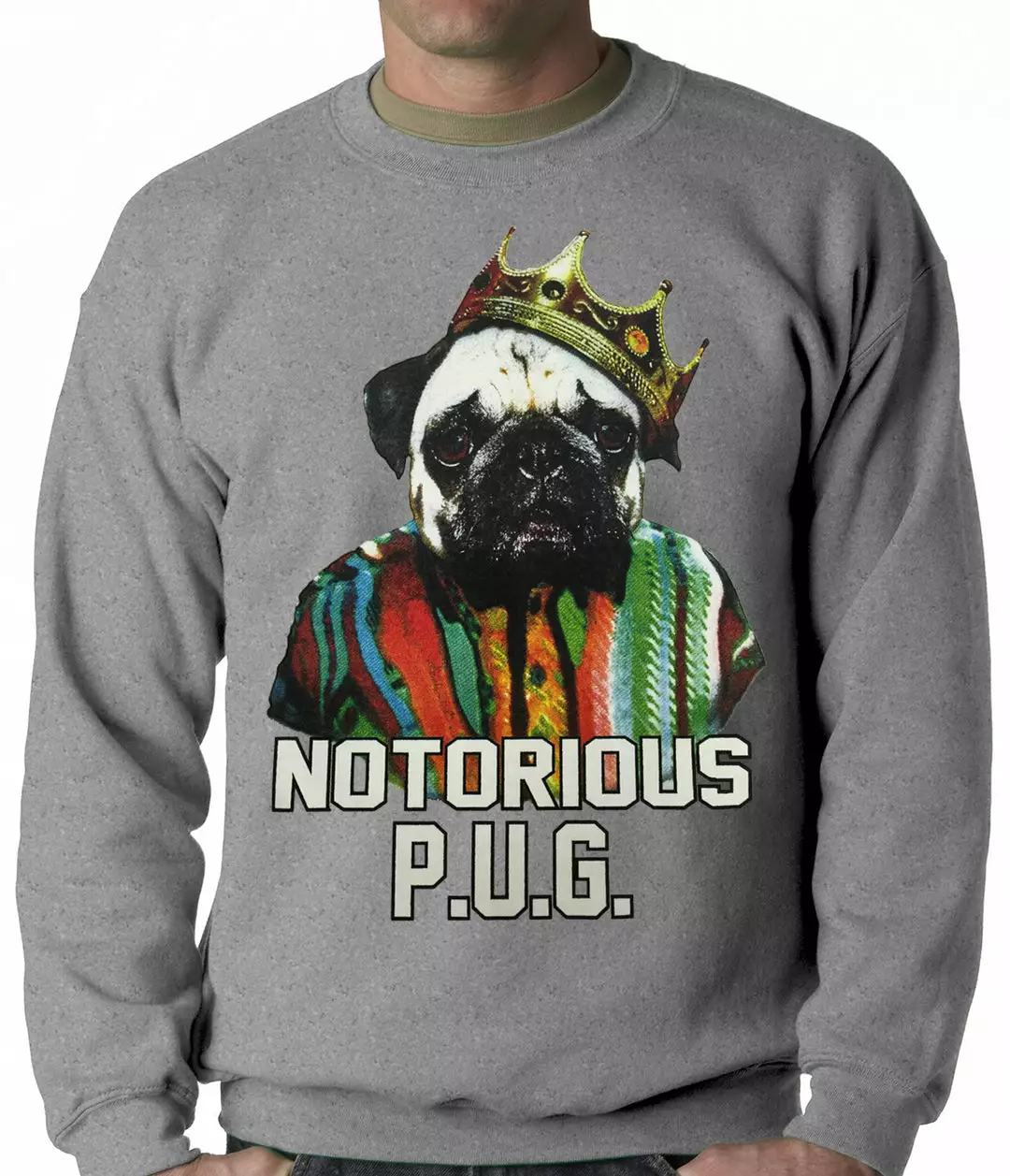 Bewild Notorious Pug Life Adult Crewneck 6 Bewild Notorious Pug Life Adult Crewneck