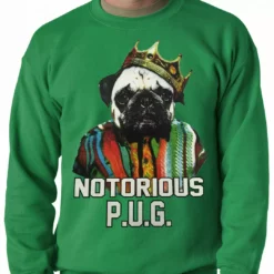 Bewild Notorious Pug Life Adult Crewneck 15 Bewild Notorious Pug Life Adult Crewneck