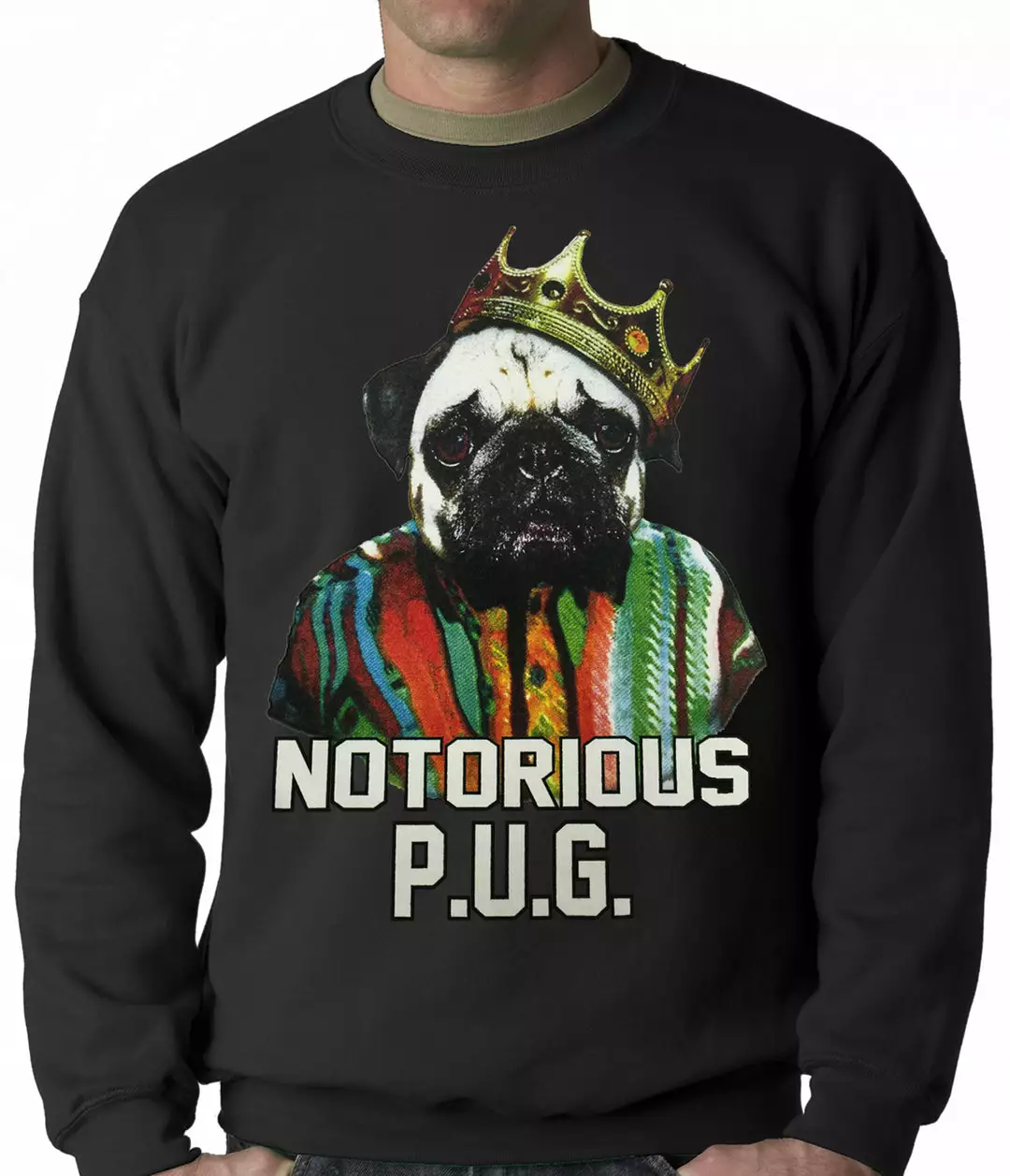 Bewild Notorious Pug Life Adult Crewneck 4 Bewild Notorious Pug Life Adult Crewneck