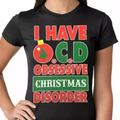 Bewild Holiday Prints OCD--Obsessive Christmas Disorder Girls T-shirt
