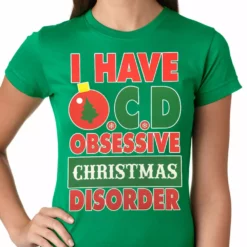 Bewild Holiday Prints OCD--Obsessive Christmas Disorder Girls T-shirt