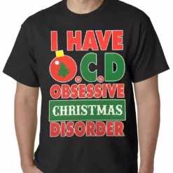 Bewild Holiday Prints OCD - Obsessive Christmas Disorder Mens T-shirt