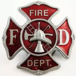 Bewild Belt Buckles Official Fire Dept. Belt Buckle With FREE Leather Belt