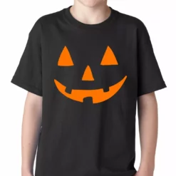 Bewild Halloween Tshirt - Orange Jack O' Lantern Kids T-shirt Halloween Prints
