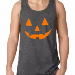 Bewild Halloween Prints Halloween Shirt - Orange Jack O' Lantern Tank Top