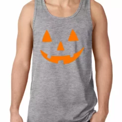Bewild Halloween Prints Halloween Shirt - Orange Jack O' Lantern Tank Top